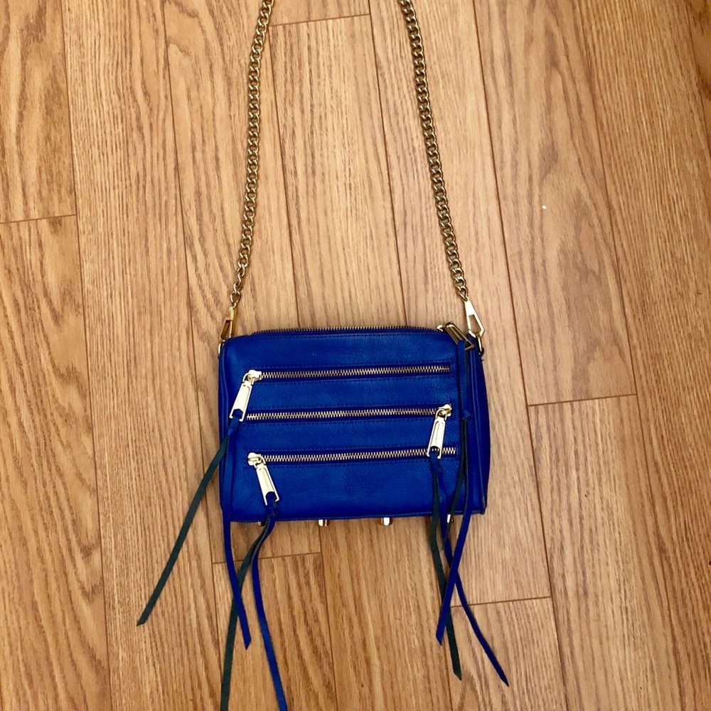 Bright blue Rebecca Minkoff crossbody purse